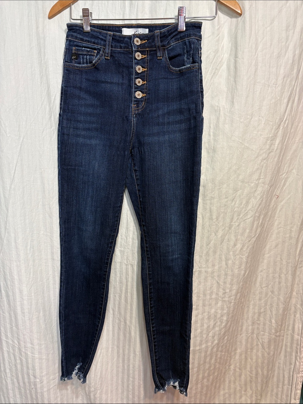 KanCan High-Rise Dark Indigo Button-Fly Skinny Jeans